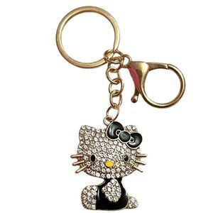 Hello Kitty Black Dress Crystal Keychain Bag Charm